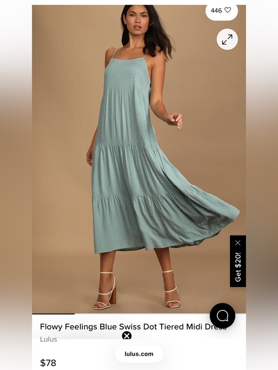 Lulus Dresses & Skirts - Lulu's Sage Blue Swiss Dot Tiered Midi Dress